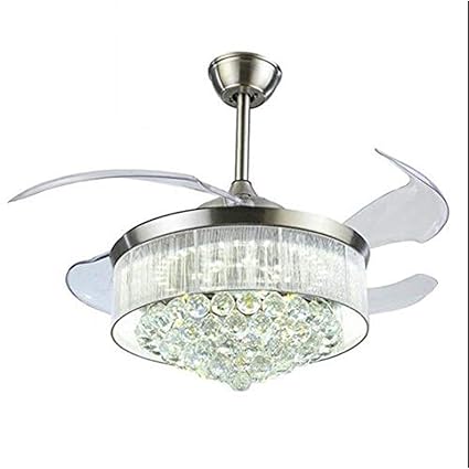 Abecd Crystal Chandelier Fan Led Light 42 Inch Dimmable Three