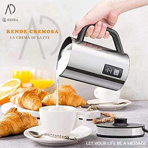 HESKA BY AD, ELEKTRISCHER MILCHAUFSCHÄUMER 500 ML, BEI EINMALIGEM GEBRAUCH MEHR ALS EINE TASSE MILCH MIT SCHAUM, EIN 500… – Bild 6