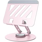 HaoCria Tablet Stand for iPad Holder, Adjustable 360&deg; Rotation Tablet Holder for Desk Office Accessories &amp; iPad pro 12.9/11, Air 10.9, Samsung Tab S9,Mini, Kindle,Switch 4.7"-13" (Pink)