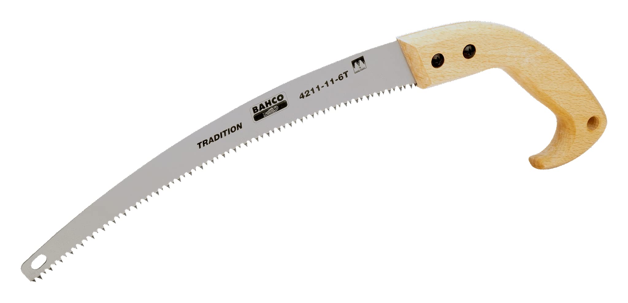 Bahco 4211-11-6T Pruning Saw with Wooden Handle, Silver/Brown, 280 mm