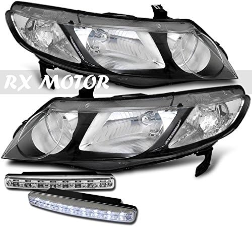 RXMOTOR HONDA CIVIC 4 DOOR HEADLIGHT SIGNAL LAMPS + DRL LED FOG BUMPER LIGHTS