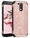 BENTOBEN Phone Case Compatible with Moto Moto G4 Plus Case, 2 in 1 Luxury Glitter Bling Hybrid Hard Cover Laminated with Sparkly Shiny Faux Leather Shockproof Bumper Protective Case, Rose Gold
