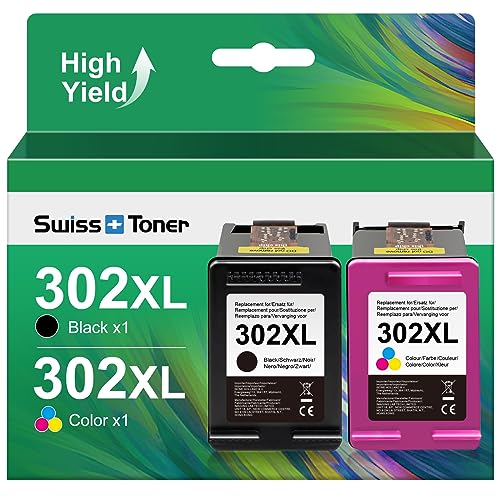 302XL 302 XL Patronen Kompatibel für HP 302 Druckerpatronen Multipack Schwarz Farbe für HP Envy 4525 4520 Officejet 3831 5230 Deskjet 3630(Schwarz,Far