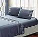 Hoperay Bed Sheet 4PC Set (Queen, Grey) - Soft Embossed Brushed Microfiber, Small (UB794)