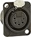 Neutrik NC5FD-L-B-1 5-Pole Female Receptacle, Black/Gold Contacts