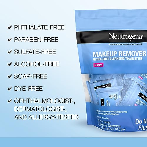 Neutrogena Makeup Remover Wipes Singles, Daily Facial Cleanser