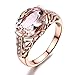 WensLTD 2-in-1 Womens Vintage White Diamond Silver Engagement Wedding Band Ring Set (#7, Rose Gold)