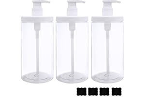 Cosywell Pump Bottle Dispenser Plastic Pump Bottles Refillable Bottles Wide Mouth Jar Style Empty Pump Bottles Bathroom Showe