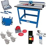 Kreg PRS1045 (KRS1035, PRS1025, PRS1015) Router Table with PRS3090 Caster, PRS3020 True-Flex, PRS3100 Router Table Switch, PRS3400 Set-Up Bars, and KRS7850 Router Table Stop