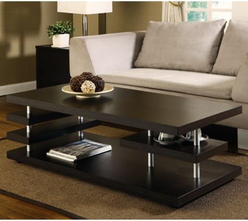 Fedora Multi-Layer Design Cappuccino Finish Coffee Table