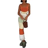 NUFIWI Women Backless Hollow Out Long Dress Sexy Knitted Maxi Dress Bodycon Spaghetti Strap Cocktail Party Midi Dress