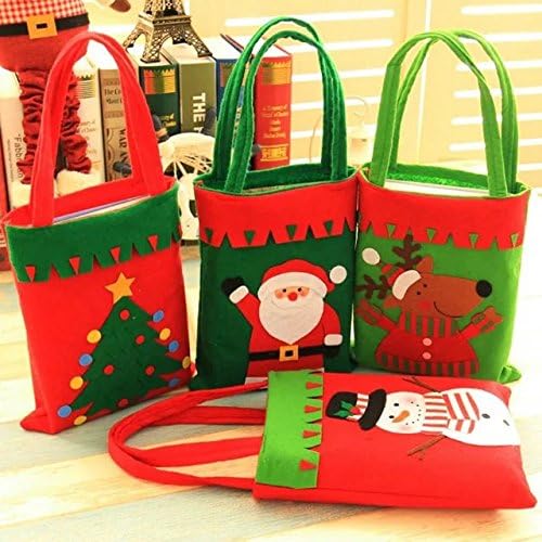 Adeeing 4pcs Christmas Festival Party Toys Cloth Gift Craft Bag 4241cm Christmas Santa,Snowman,Elk,Tree
