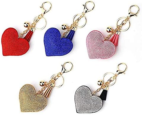 Full Drill Diamond Painting Set Love Heart Keychain Key Ring Gift for Home Décor