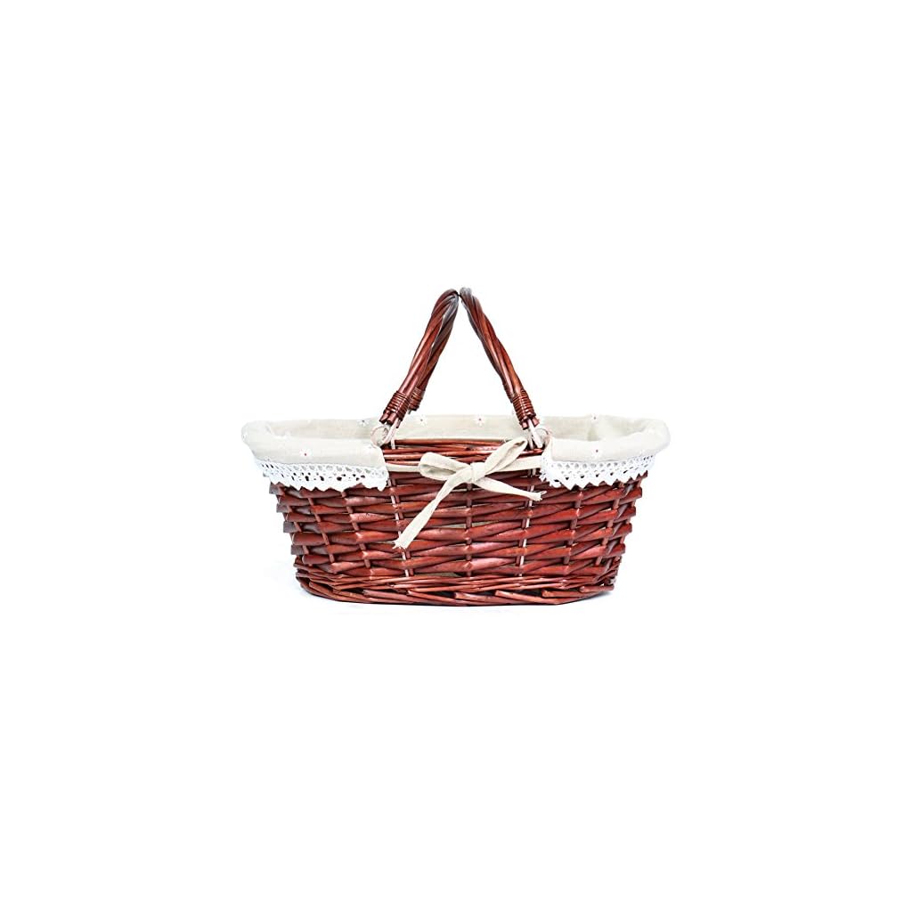 MEIEM Wicker Basket Gift Baskets Empty Oval Willow Woven