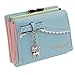 ETIAL Womens Faux Leather Cute Kitty Bowknot Small Wallet Coin Card Holder Light blue