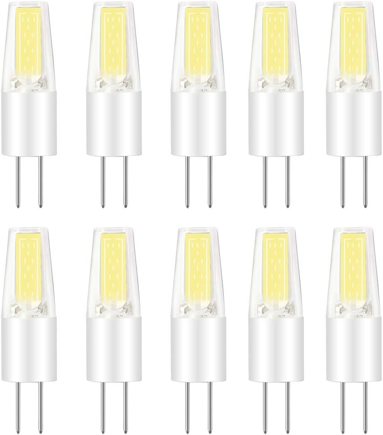 HUAMu G4 COB LED Bulb, DC / AC12V, 2W Cold White 6000K LED Bulb, 20 Watt Halogen Bulb Equivalent, 360° Beam Angle, 200lm