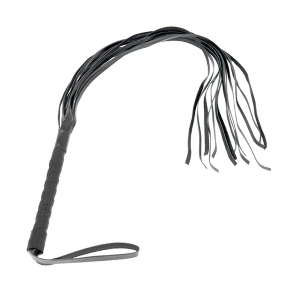 Leather Whip 31.5 Inches and Free Eroflame Metal Handcuffs