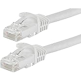 Monoprice Cat5e 5ft White Patch Cable UTP 24AWG 350MHz Pure Bare Copper Snagless RJ45 Flexboot Series Ethernet Cable