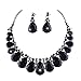 Youfir Water Drops Austria Crystal Necklace Earrings Set for Bridal Wedding Ceremony Events Dress