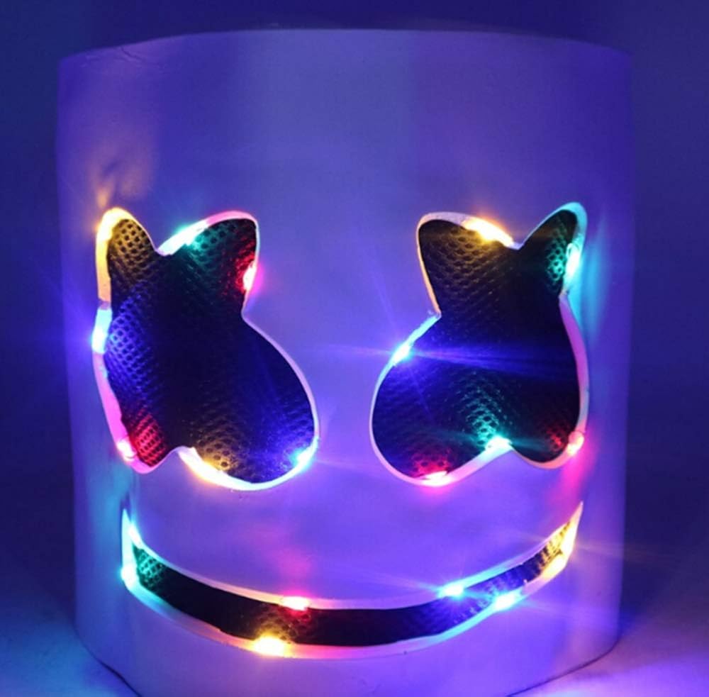 Rednow LED DJ Mask Music Festival Full Head Masks Helmet for Men Women Kids Thanksgiving Christmas Halloween: Clothing