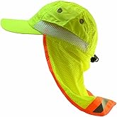 Glory Max High Visibility Reflective Work Safety Bucket Hat Cap Mesh Neck Flap