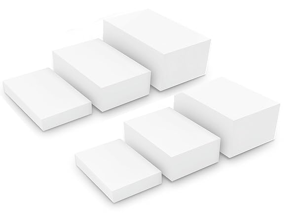 6 PACK WHITE BUFFET FOOD RISERS, STEP 12”...