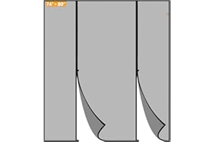 Yotache Magnetic Screen Door Fits Door Size 74 x 80, Screen Size 76" x 81" Double Door Screen Mesh for Sliding Door