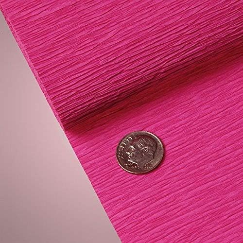 PREMIUM COLORED CREPE PAPER - Top quality Italian paper craft (Shocking Pink)