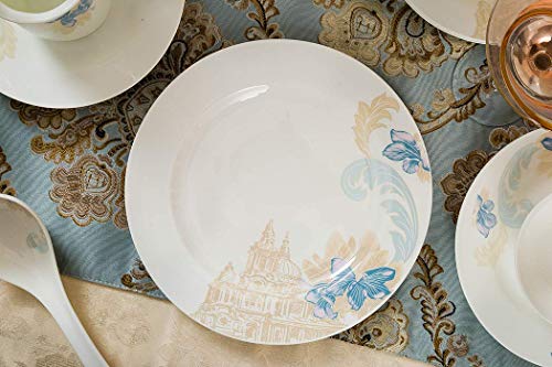 WEHOLY Servizio da tavola Europeo per la Cena in Rilievo Dorato Fatto a Mano in Rilievo Fiore Blu con Set da caffè (n. 6… - immagine 7