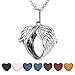 Top Plaza Aromatherapy Essential Oil Diffuser Necklace Antique Silver Heart Shape Locket Pendant With 7 Dyed Lava Rock