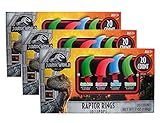 Jurassic World Assorted Flavor Dinosaur Raptor Ring Lollipops (Pack of 3-20 pieces/Box)
