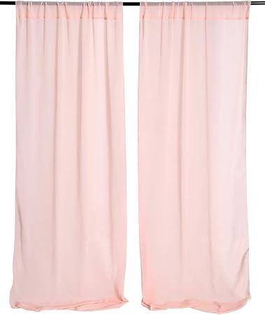 Amazon Com Light Peach Chiffon Fabric Backdrop Drapes Curtain 2