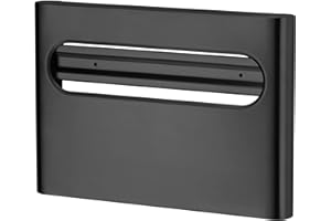 Stardrix Slim Matte Black Stainless Steel Toilet Seat Cover Dispenser – Designer Wall-Mount Holder with Curved Edges and Large Capacity for Single or 1/2 Fold Covers, Aesthetic and Modern Look