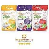 Happy Baby Organic Yogis Variety Pack, Mixed Berry/Strawberry/Banana Mango, 1 oz, 6 count (2 of each flavor)