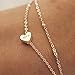 18K Rose Gold Two-Layer Heart Pendant Anklet