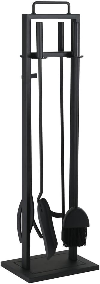 Kamino-Flam 125405 Set Iron Fireplace Companion Set Fireplace Accessories – Modern Black