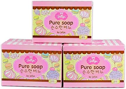 12 Bars Jellys Pure Soap Whitening Soap Vitamin E White Aura Reduce Dark Spot Anti Aging