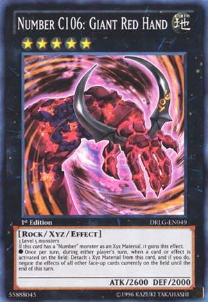 Yu-Gi-Oh! - Number C106: Giant Red Hand (DRLG-EN049) - Dragons of Legend - 1st Edition - Super Rare