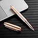 nekigoen Rollerball Pen for Men Women Luxury Metal Executive Pens Home Office Use with 2 Extra Refills Black Ink 0.7mm G2(rose gold)