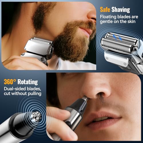 Jack & Rose Hair Clippers Men and Trimmer Set,Cordless Clippers for Men Haircut,Beard Trimmer and Shaver,Professional Grooming kit/Barber Kit for Nose,Body
