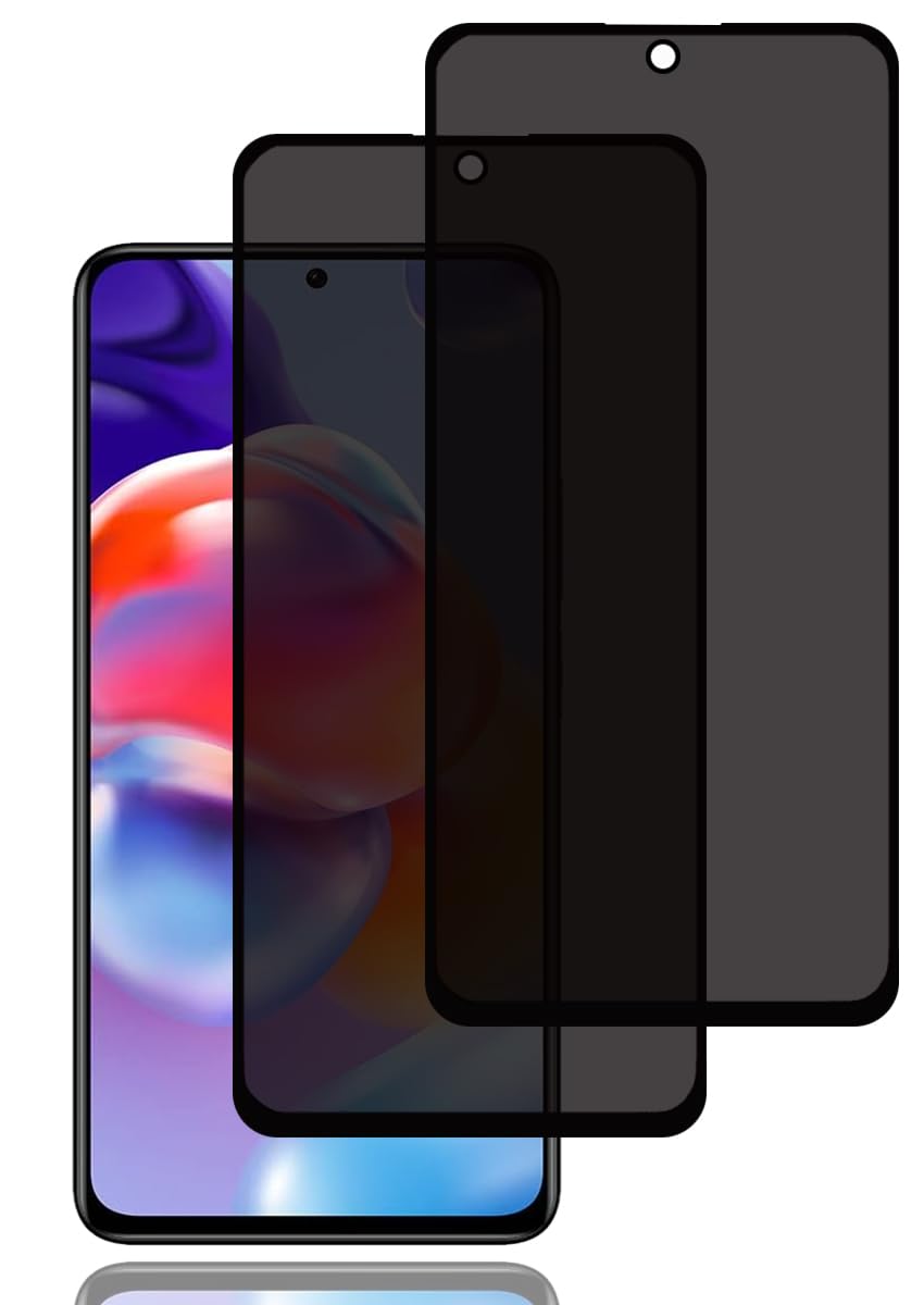 Privacy Screen Protector for Xiaomi Redmi Note 11 Pro 5G/Note 11 Pro+ 5G [2 Pack], Anti-Spy Tempered Glass Film, 9H Hardness, Anti Scratch, Anti Fingerprint, High Sensitivity,Anti-Spy Screen Protector