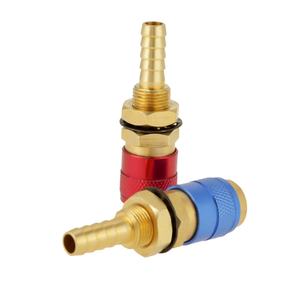 2PCS Water Cooled & Gas Adapter Quick Connector Fitting For TIG Welding Torch 8mm （two colors）