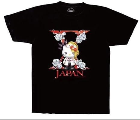 Amazon Co Jp Yoshiki Tシャツ ブラック メンズ レディース兼用 Sサイズ サンリオ Hello Kitty ハローキティ コラボ キャラクター大賞 15年 Yoshikitty ヨシキティ X Japan X エックス グッズ ホビー