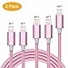 sharllen Phone Cable 5Pack [3/3/6/6/10FT] Nylon Braided USB Charging & Syncing Extra Long Cord Compatible iPhone X/8/8 Plus/7/7 Plus/6s/6s Plus/SE/iPad iPod Nano (Rose Gold)…