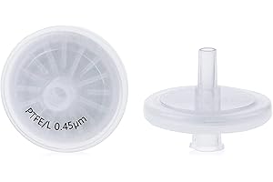 Welded Syringe Filters, Pack of 20, [PTFE Hydrophilic Membrane] Diameter 25 mm Pore Size 0.45 μm Filtration by Labfil