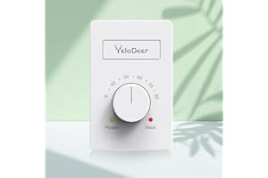 YeloDeer Dual Voltage (110V-265V) 4-Wire Manual Electric Baseboard Heater Thermostat for Home