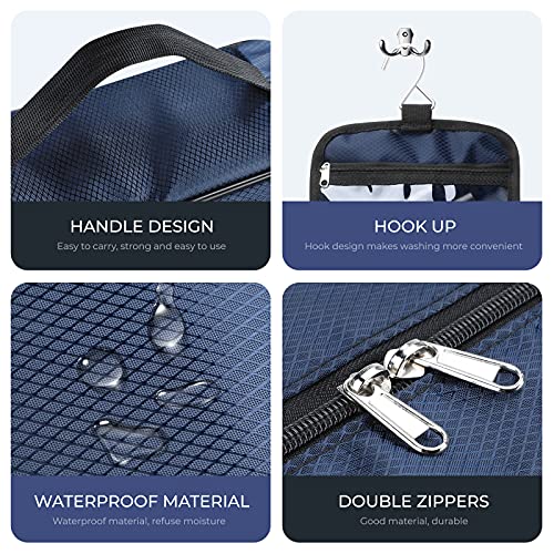 ALLONWAY Kulturbeutel, Große kulturbeutel Herren und Damen, Kulturtaschen Zum Aufhängen, Kosmetiktasche, Wasserdichter und Multi-Tasche Kulturbeutel, Waschbeutel Für Makeup Beauty Case Reise, Blau