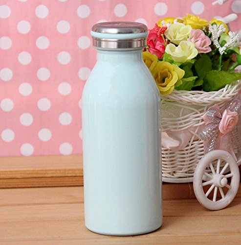 MinegRong Insulated 350ml 5 colors milk vacuum cup stainless steel thermos cup FLASK water bottle sports travel mug,350ml,blue