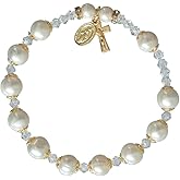 Sine Cera Freshwater Pearl 1 Decade Catholic Rosary Bracelet, 8mm Pearl Beads
