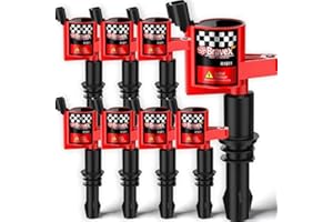 Bravex 8 Pack Straight Boot Ignition Coils 15% More Energy F-150 for Ford Lincoln Mercury V8 V10 4.6l 5.4l 6.8l Compatible with DG511 C1541 FD508-Upgrade (Red)